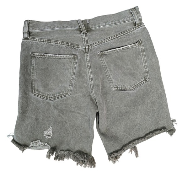 We The Free People Womens Caroline 26 Shorts Cutoff Distressed Denim Olive Green - Picture 8 of 9